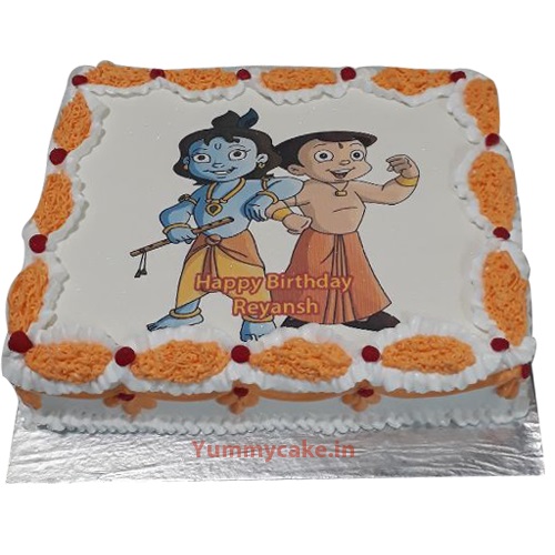 Chota Bheem and Krishna Photo Cake
