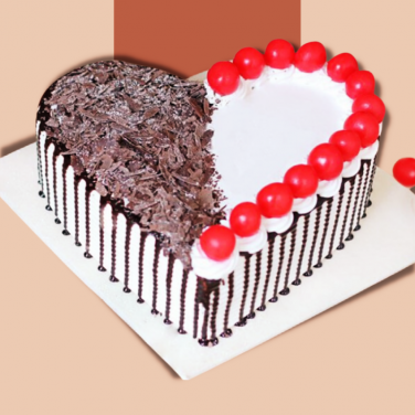 Black Forest Heart Shape Cake