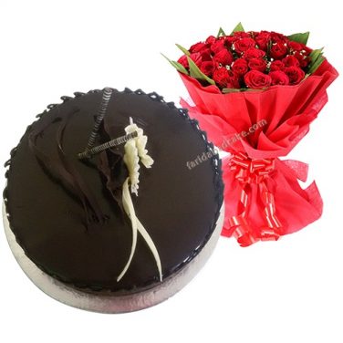 1 kg Chocolate Cake 10  Roses