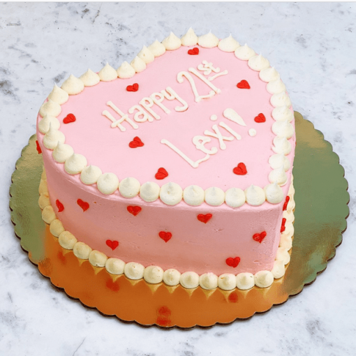 Strawberry Cake Heart Shaped