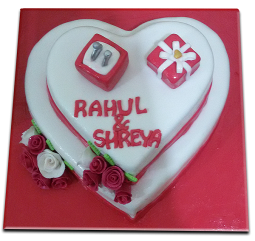 Heart Shaped Engagement Cake