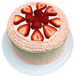 Vanilla Cakes with Fresh Strawberries