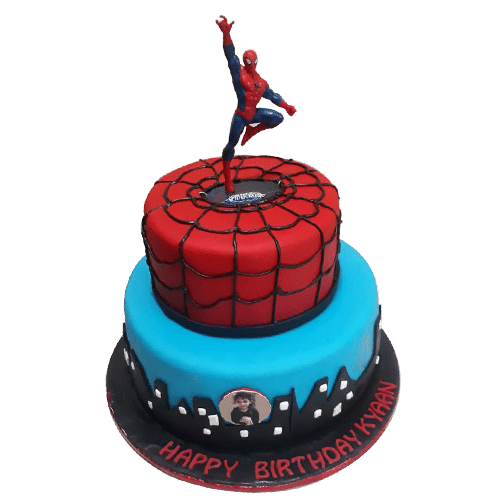 Spiderman Fondant Cake, Spiderman Cartoon Cake, Birthday Cake