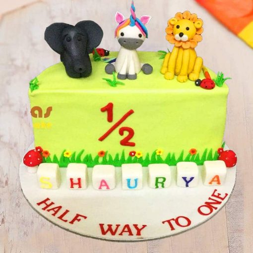 Teddy Theme Half Cake