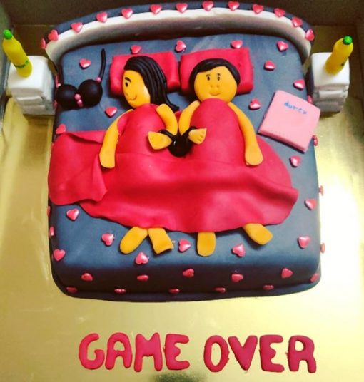 Game Over Bride Groom Cake