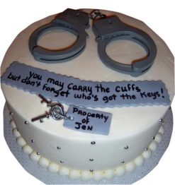 Handcuff Bachelor Party Cake