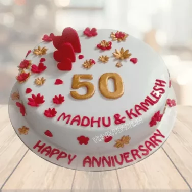 50th Marriage Anniversary Cake