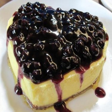 Heart Shaped Blueberry Cheesecake