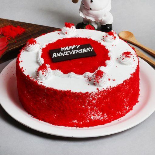 red velvet half kg premium quality designer anniversary cake