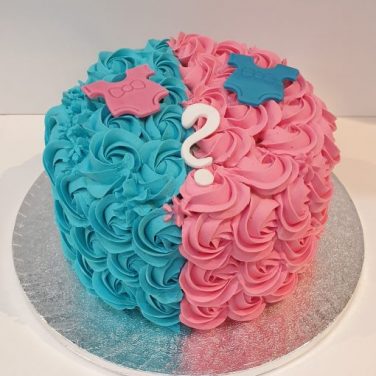 Blue and Pink Cake for Baby Shower