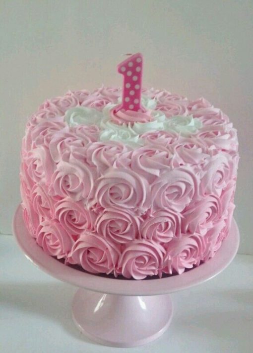 Pink 1st Birthday Cake Baby Girl CakeNBake Noida