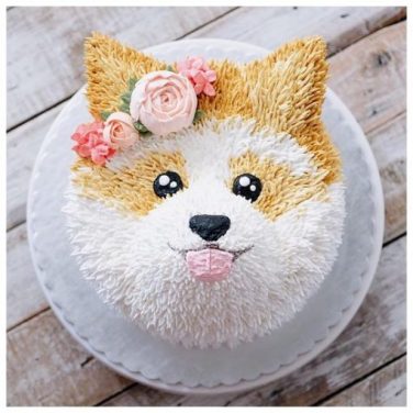 Corgi Face Cake