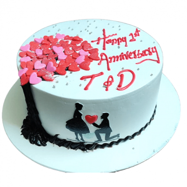 Couple 1st Anniversary Cake