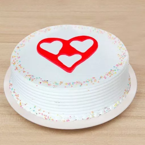 Sprinkle Heart Vanilla Cake