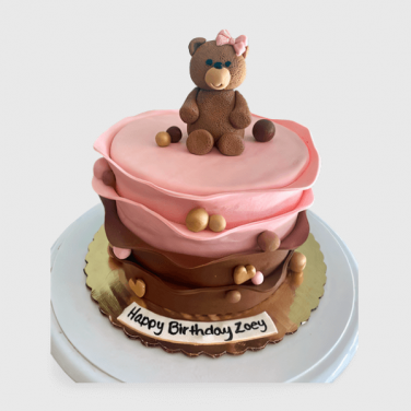 Girly Teddy Bear Birthday Cake