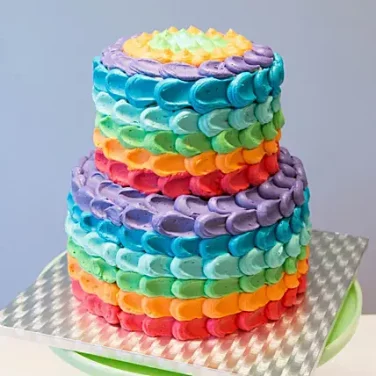 2 tier rainbow cake