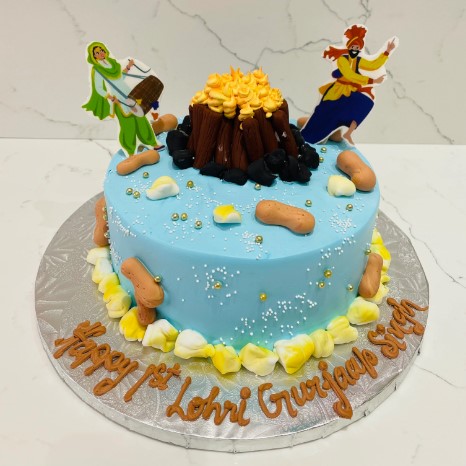 Lohri Theme Cake Design