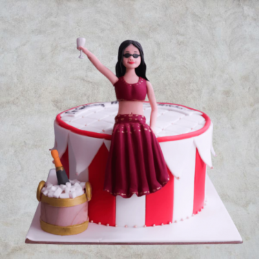 Girl Bachelorette Cake for Bride