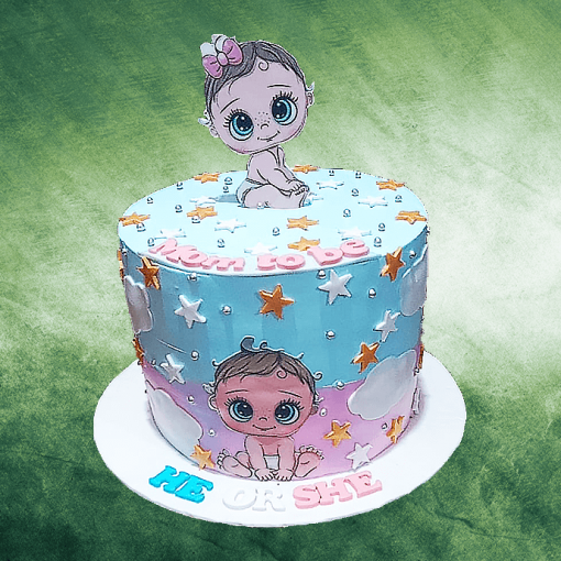 Pink or Blue Baby Shower Cake