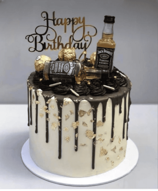 Cake with Jack Daniels Bottle