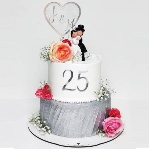 Couple 25th Anniversary Cake