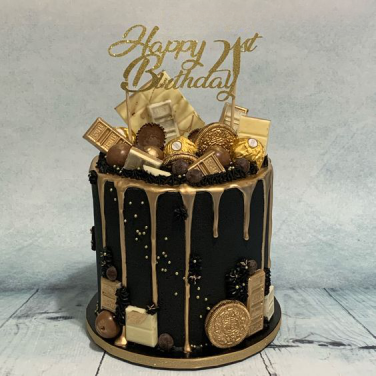 Gold Chocolate Drip Cake