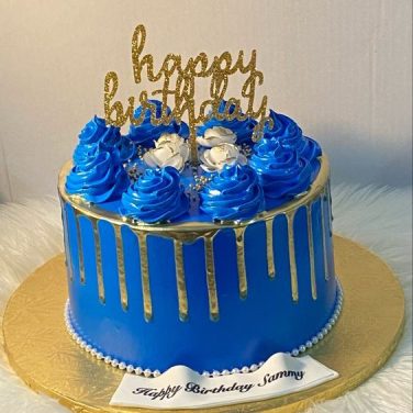 Royal Blue Drip Cake