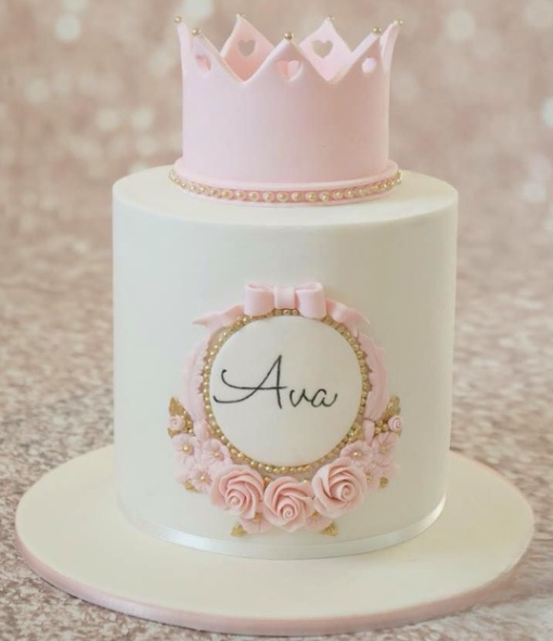Crown Theme Princess Birthday Cake