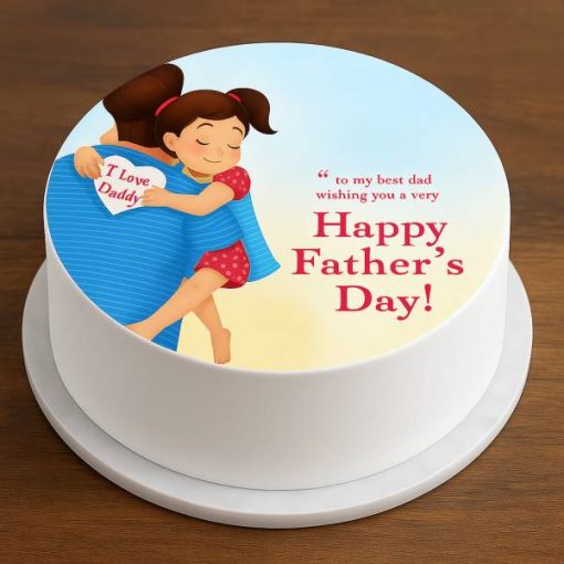 I Love You Daddy Photo Cake